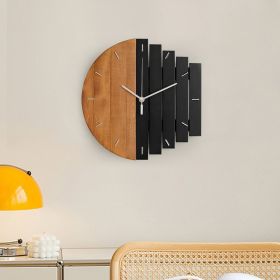 11.8" Rustic Abstract Wood Wall Clock For Living Room Home Hanging Artistic Decor Art