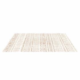Large Area Rug 6 x 9 ft Anti-Skid and Tear-Resistant Floor Mat Modern Beige