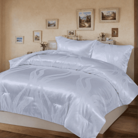 1 PC luxury satin microfiber bedding set, double-sided jacquard pattern, machine washable, OKO-100 certified, shipped by Amazon Logistics