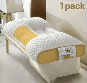 YBZ 3D Knitted Cotton Massage Pillow 1pack (Color: Yellow)