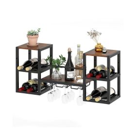 Bottle Organizer Wine Rack for Household & Commercial (Type: Wine rack, Color: Rustic Brown)