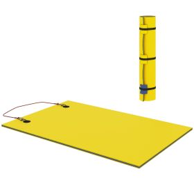 9 X 6 Lily Pad Water Mat For 2 Adults, Floating Water Pad For Lake, Pool, Ocean, Beach, And Boating, Yellow (Color: Yellow)