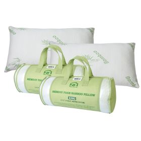 2Pcs Or 1Pcs Bamboo Memory Foam Pillow Hypoallergenic Bed Pillow For Head Neck Rest Sleeping Shredded Pillow Washable Cover Queen Size Pillow (Option: King-2Pcs)